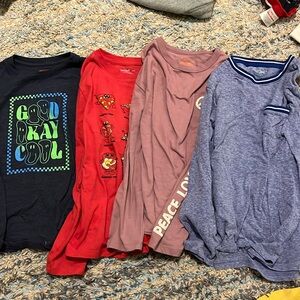 Cat and Jack Long Sleeve Shirts Set of 4, all size 8